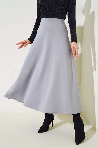 Dilay Silim Fabric Flared Skirt