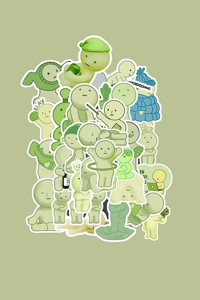 dadi ramba Smiski Sticker Pack -Bullet Journal- Agenda -Laptop Sticker Decal
