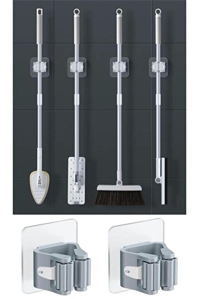 sanal trend 4 Adet Krem Renk Pratik Yapışkanlı Duvar Mop Süpürge Paspas Temiz...