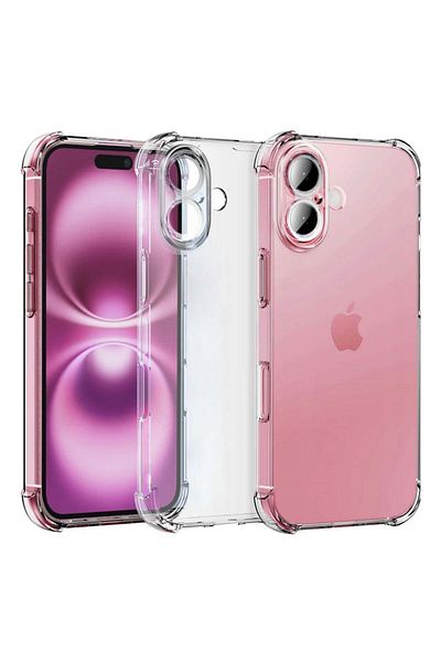 SKYDDAR INNOVATION Case for iPhone 16, Shockproof Clear from Silicone Slim, Transparent, sticker set
