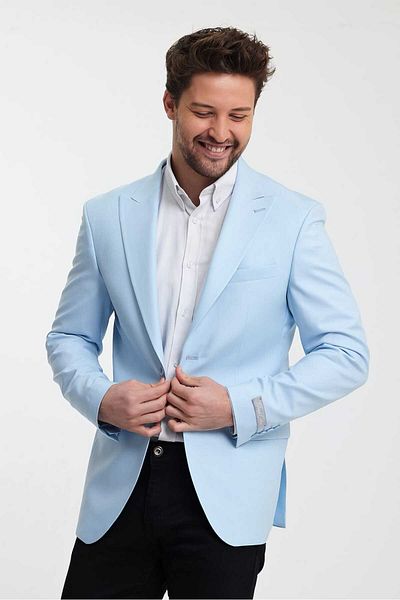 Savira Ανδρικό SlimFit Blue Polyviscon Jacket - Drop 6 Χρώματα