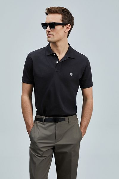 Lufian Με λογότυπο Βαμβακερό Comfort Fit με κουμπιά γιακά πόλο 2'li Μπλουζάκι Ανδρικό Μπλουζάκι 111040206s2