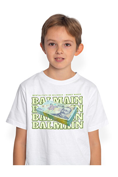 StoryGift Romania Tricou Copii Baieti _Balmain_ - 100 Lei Romanesti 100% Bumb...