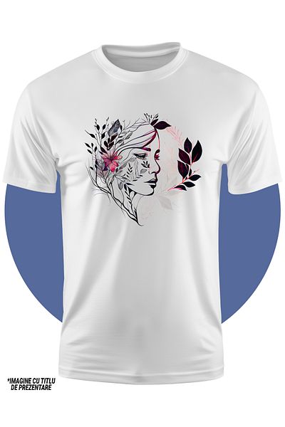 StoryGift Romania Tricou Copii Cu O Fata De Femeie, Ilustratie, Arta Abstracta, Frunze, Plante, Natura, Imag