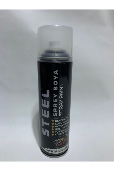 abnturk Metalik Gri Renk Yüksek Kaliteli Akma Yapmaz Sprey Boya 200ml