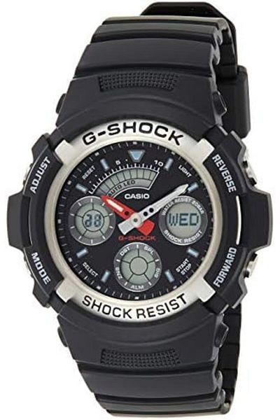 Casio G-Shock For Men's Analog-Digital Dial Stainless Steel Band Watch - AW-590-1A