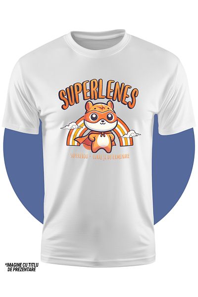StoryGift Romania Tricou Copii Baieti Super Lenes - SuperErou, Curaj si Determinare 100% Bumbac, Unisex, Alb