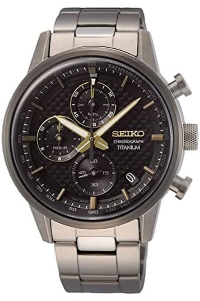 Seiko Chronograph Quartz Black Dial Men's Watch SSB391