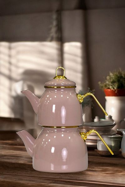 Akkoyunlu home Powder Enamel Teapot Set