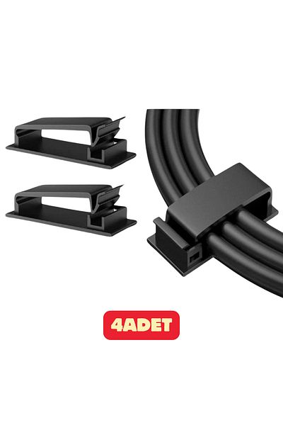 Vekorr 4Pcs Adhesive Home Office Wall Multi-Purpose Fixer Cable Organizer Organizer Holder Set