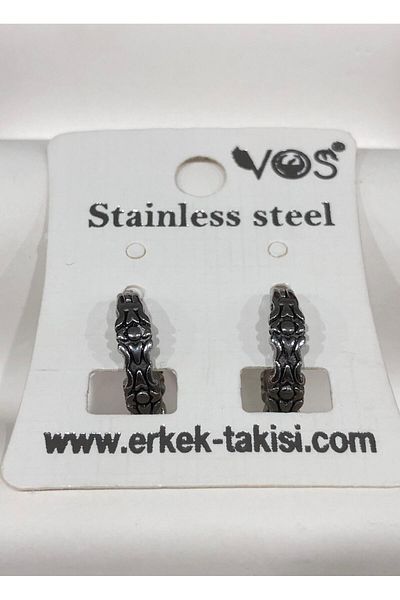 Bijutek Stainless Steel Men's Steel Patterned and Dangle Earrings