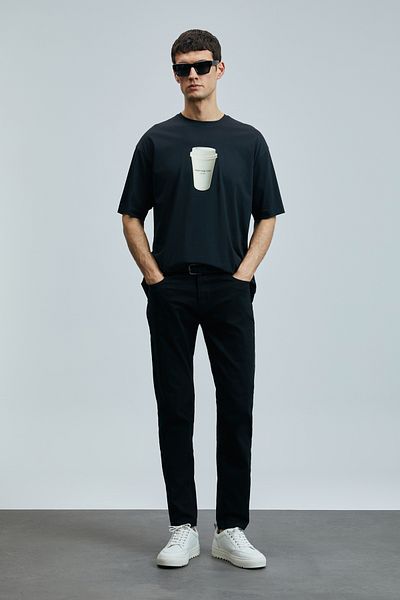 Lufian Anton Smart Jean Men's Trousers Slim Fit Black