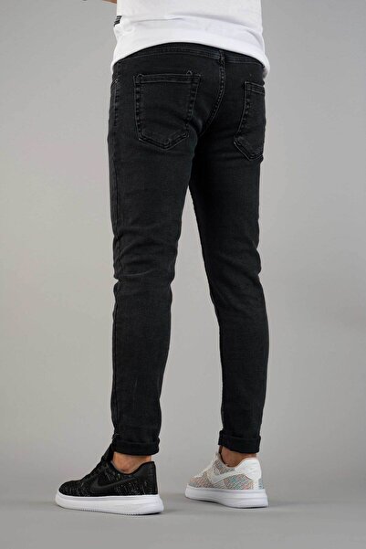bombe Erkek Antrasit Füme Straight Slim Fit Dar Kesim Kot Pantolon