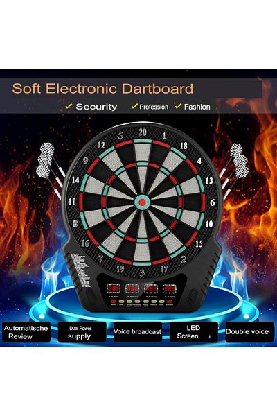 Generic Electronic Dartboard Game with LCD Display, 27 Games, 6 Darts & 24 Tips – For Multiple Players