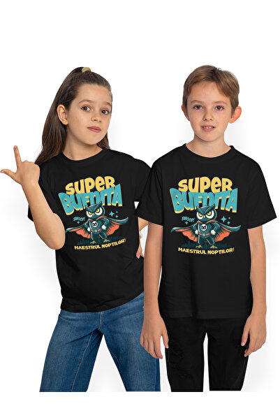 StoryGift Romania Tricou Copii Super bufnita- Maestrul noptilor 100% Bumbac, ...