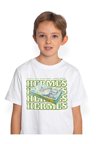 StoryGift Romania Tricou Copii Baieti __Hermes_ - 100 Lei Romanesti 100% Bumb...