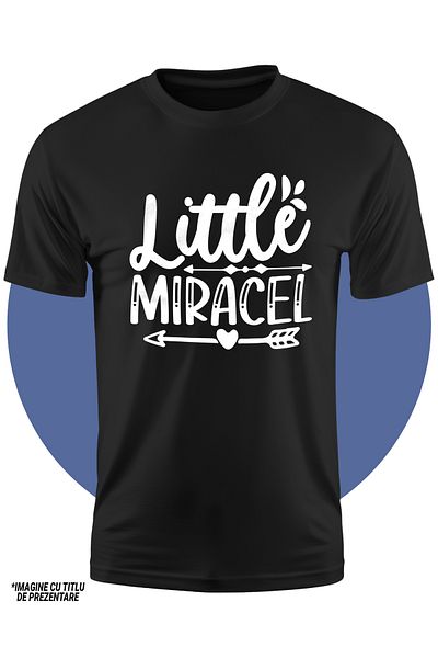 StoryGift Romania Tricou Copii Cu Inimioara Si Textul "little Miracle" - Miracol Mic 100% Bumbac, Unisex, Ne