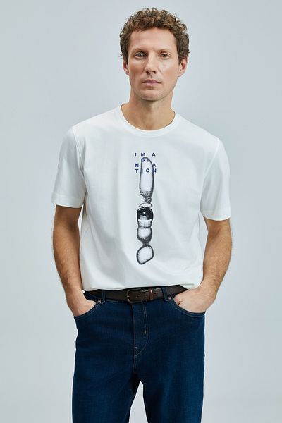 Lufian Eye Modern Graphic T- Shirt White