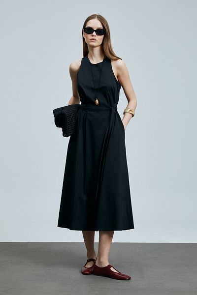 Lufian Casares Women Cotton Dress Black