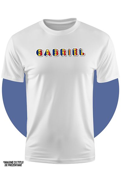 StoryGift Romania Tricou Copii Baieti Cu Numele Gabriel, Romania, Suporter, Steagul Romaniei, Patriot 100% B