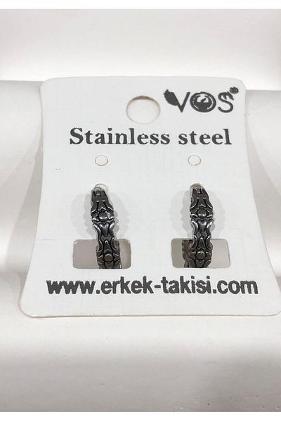 Bijutek Stainless Steel Men's Steel Patterned and Dangle Earrings