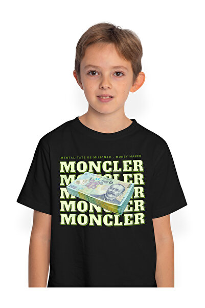 StoryGift Romania Tricou Copii Baieti _Moncler_ - 100 Lei Romanesti 100% Bumb...
