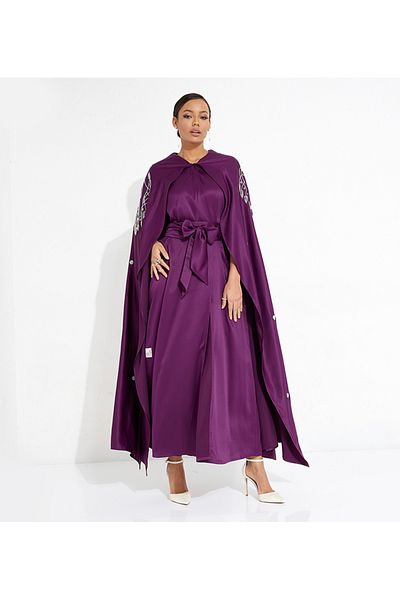 Rosette Abaya تدفق أرجواني
