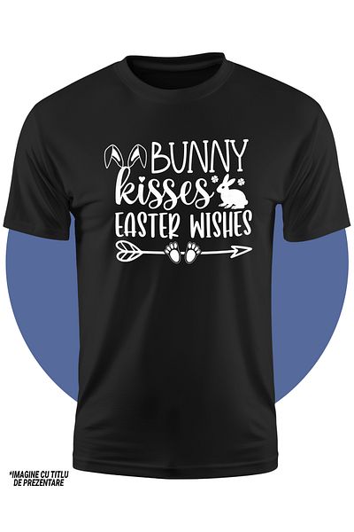 StoryGift Romania Children's T-shirt with bunny and the text in English "Bunny kisses, Easter wishes" - wishes of