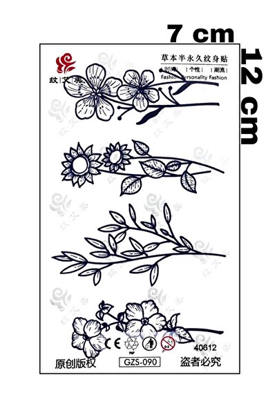 Mecit Tuhafiye 1 AY KALICI ÇİÇEKLER EL BİLEK VUCUT İÇİN GEÇİCİ DÖVME