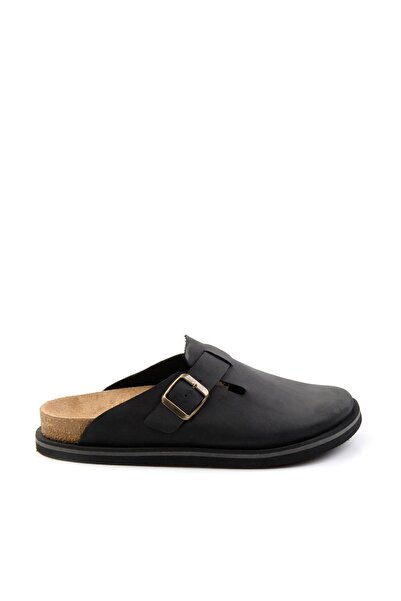 Bambi Siyah Leather Erkek Terlik E04801300003