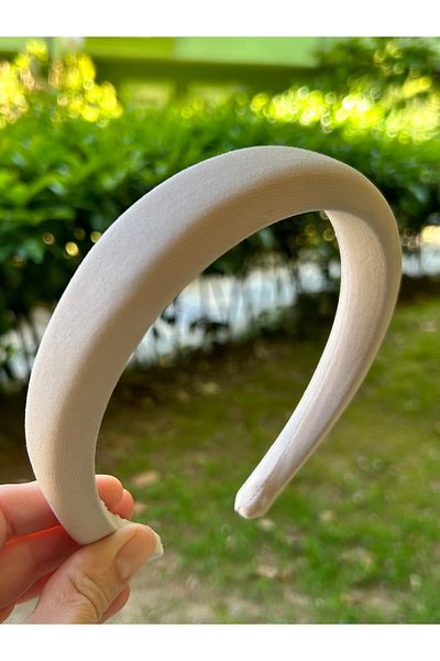 ByMerve Fabric Soft Hair Accessory Ecru Thin Women's Hair Crown