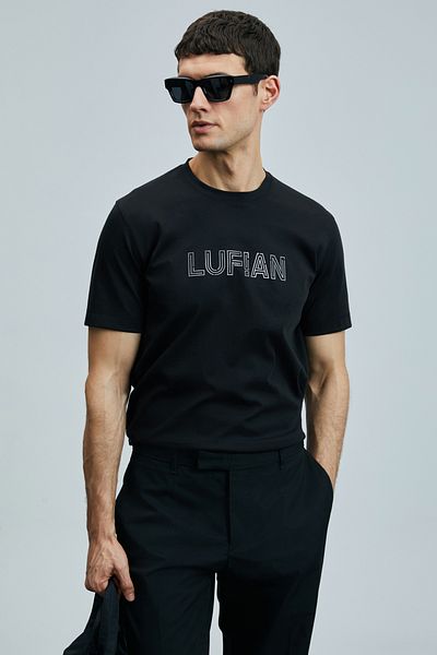 Lufian Think Modern Graphic T-Shirt Black