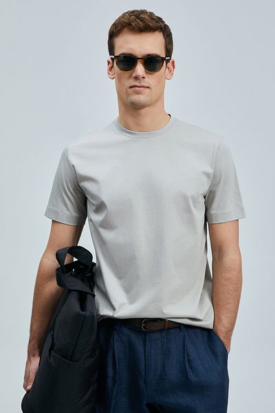 Lufian Bran Μοντέρνο Γραφικό T-Shirt Μπεζ