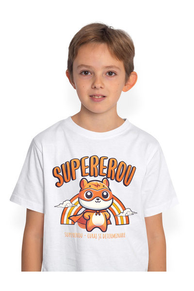 StoryGift Romania Tricou Copii Baieti Super Erou SuperErou, Curaj si Determin...