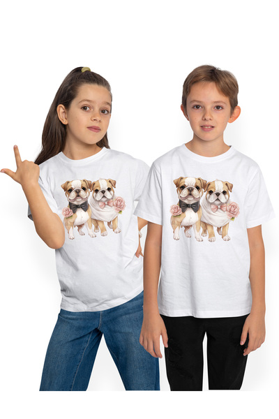 StoryGift Romania Tricou Copii cu o catelusa putin furioasa si un catel vesel...