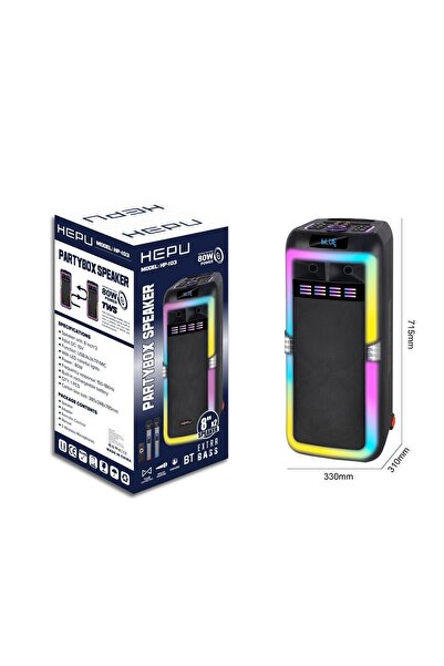 HEPU HP 103 Büyük Boy Taşınabilir Şarjlı Bluetooth Parti Hoparlörü 80 w Rms 2...