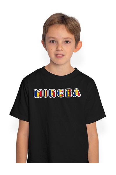 StoryGift Romania Tricou Copii Baieti Cu Numele Mircea, Romania, Suporter, Steagul Romaniei, Patriot 100% Bu