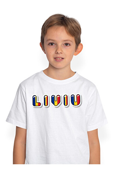 StoryGift Romania Tricou Copii Baieti Cu Numele Liviu, Romania, Suporter, Ste...