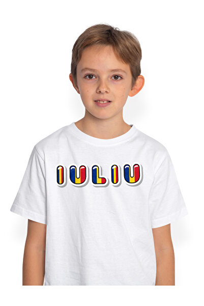 StoryGift Romania Tricou Copii Baieti Cu Numele Iuliu, Romania, Suporter, Ste...