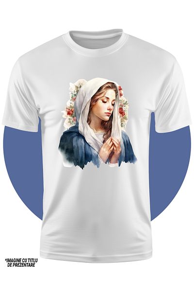 StoryGift Romania Tricou Copii Cu O Fata Care Tine Mainile Impreunate, Ilustratie, Se Roaga, Rugaciune, Tran