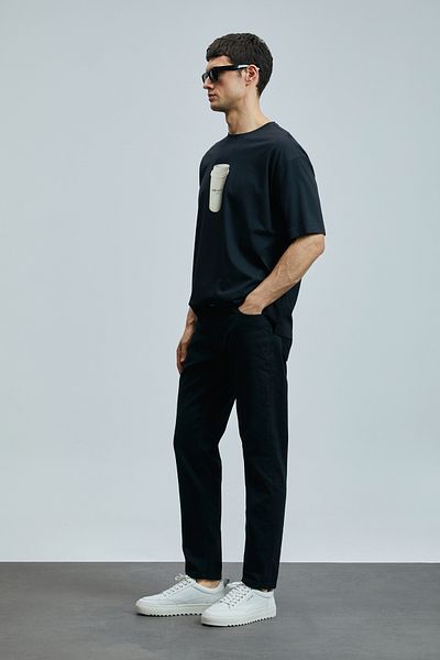 Lufian Anton Smart Jean Men's Trousers Slim Fit Black