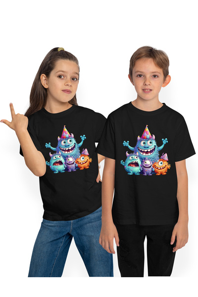 StoryGift Romania Tricou Copii cu niste creaturi ciudate, ilustratie, bucuroa...