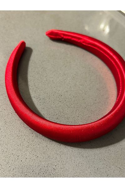ByMerve Satin Soft Hair Accessory Red Thin Women's Hair Tiara