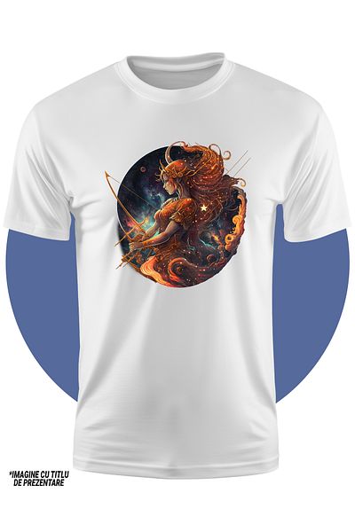 StoryGift Romania Tricou Copii Cu O Femeie Care Are Un Arc Cu Sageti, Zodia Sagetator, Astrologie, Cerc, Art
