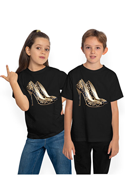 StoryGift Romania Tricou Copii cu niste pantofi cu toc, scumpi, pietre pretio...