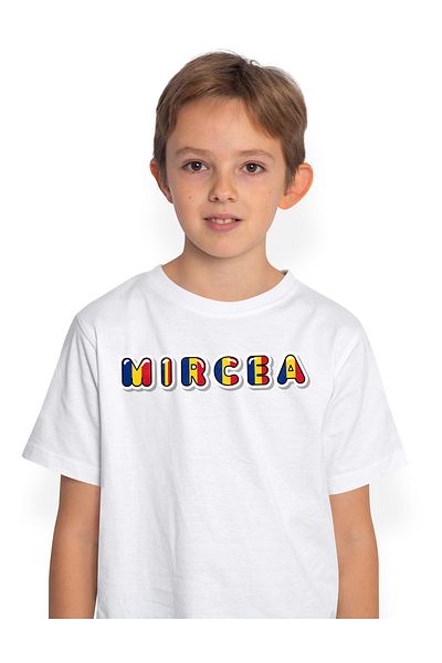 StoryGift Romania Tricou Copii Baieti Cu Numele Mircea, Romania, Suporter, Steagul Romaniei, Patriot 100% Bu