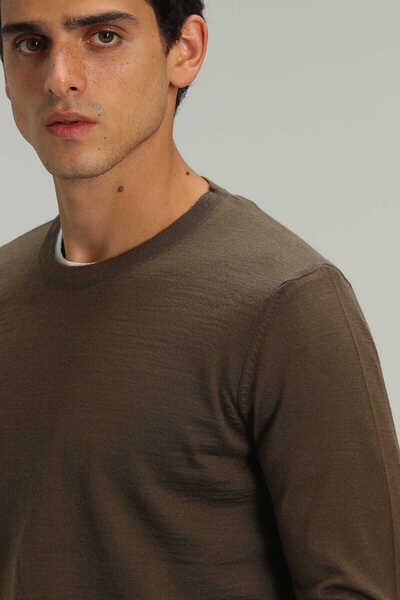 Lufian Мъжки пуловер Dion Wool, цвят камила