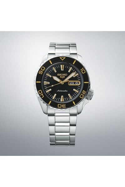 Seiko Stainless Steel Analog Black Dial Men's Watch-SRPK99K1
