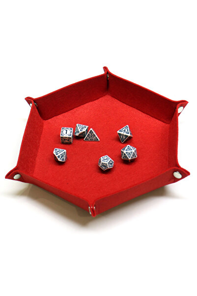 choice2 طقم صينية نرد حمراء قطعة واحدة، صينية نرد قابلة للطي، صينية نرد سداسي...