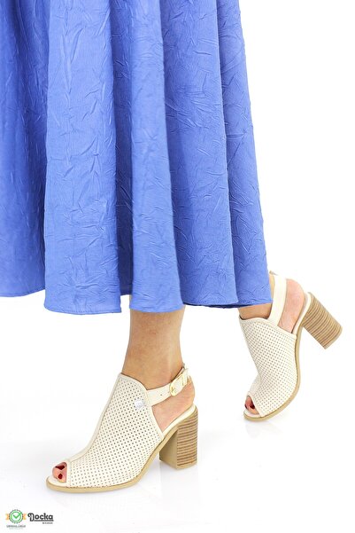 Mammamia Kadın Hakiki Deri Kalın Topuklu Yazlık Ayakkabı M26YS2645